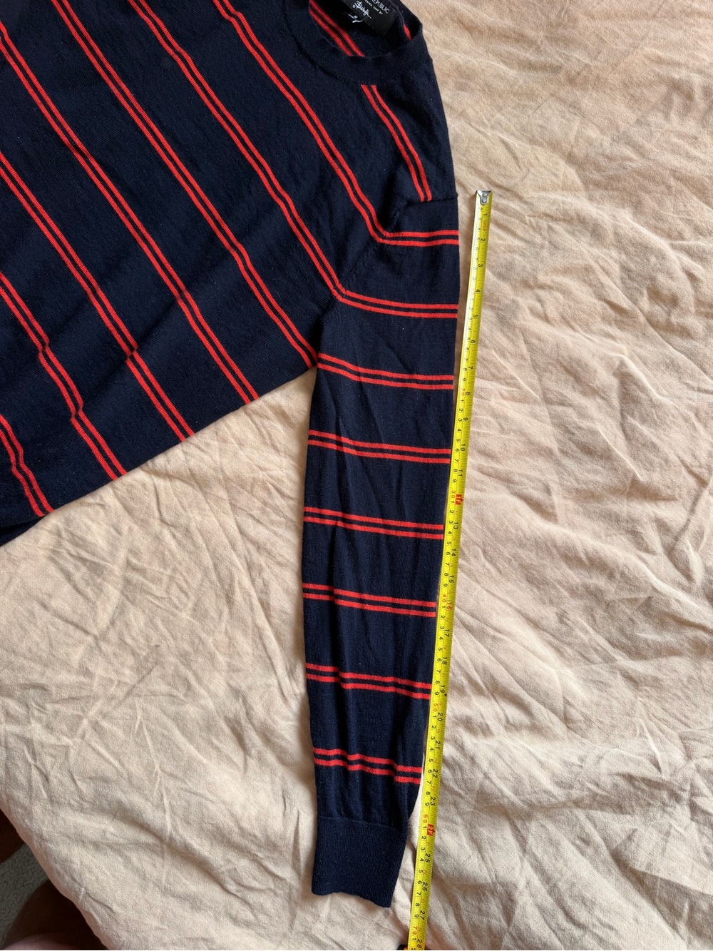 Banana Republic merino wool long sleeve polo shirt striped men’s medium - Picture 12 of 13